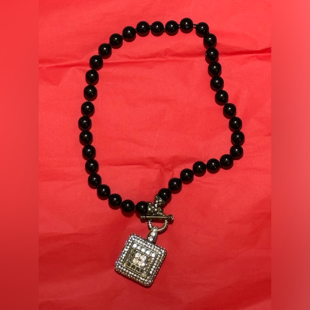 Heidi Daus "Tantalizing Trio" Beaded Crystal Drop Necklace